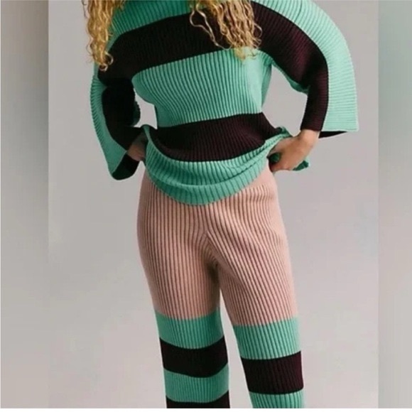 Free People Beach Striped Knit Pants - Picture 2 of 8